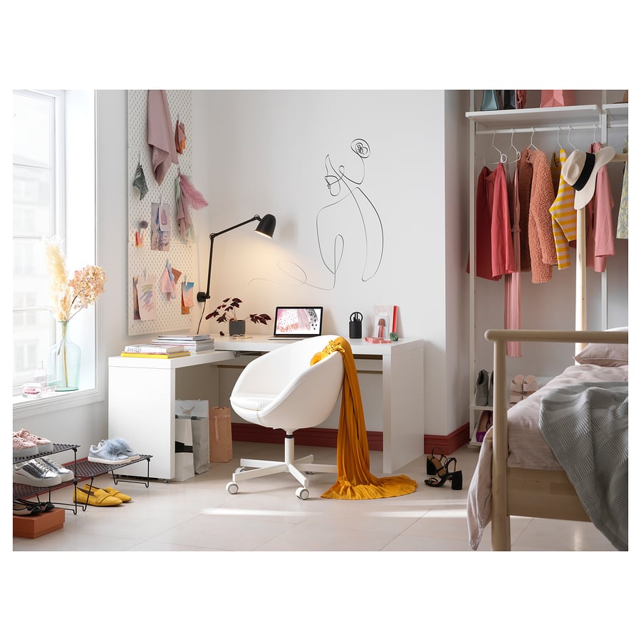 Furnoova® Desk with Pull‑Out Panel – White – 151 × 65 cm