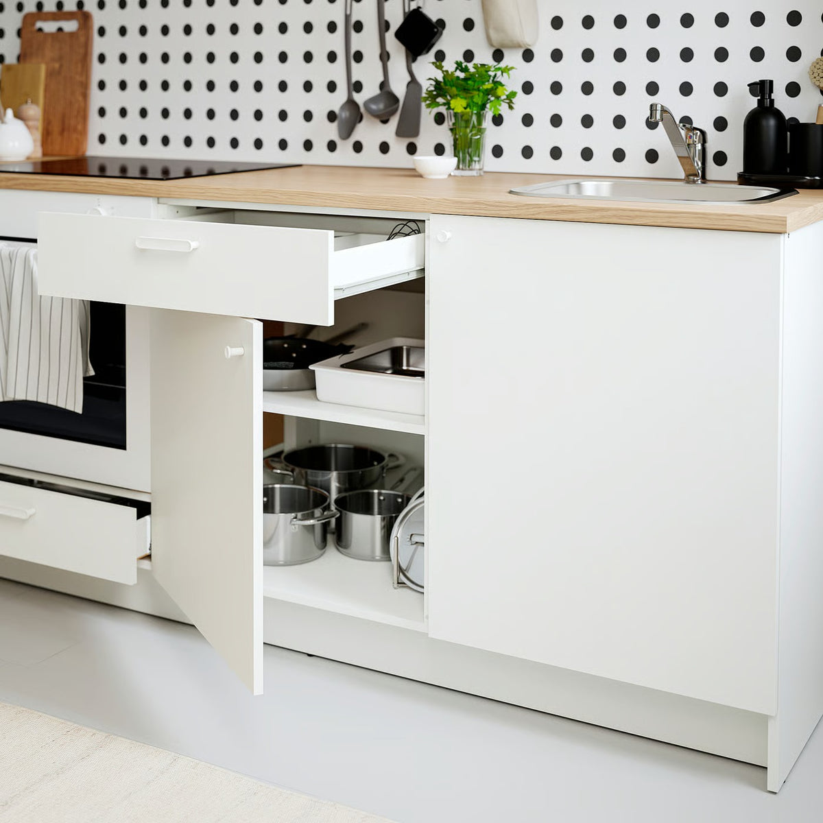 Furnoova® kitchen base unit white — White